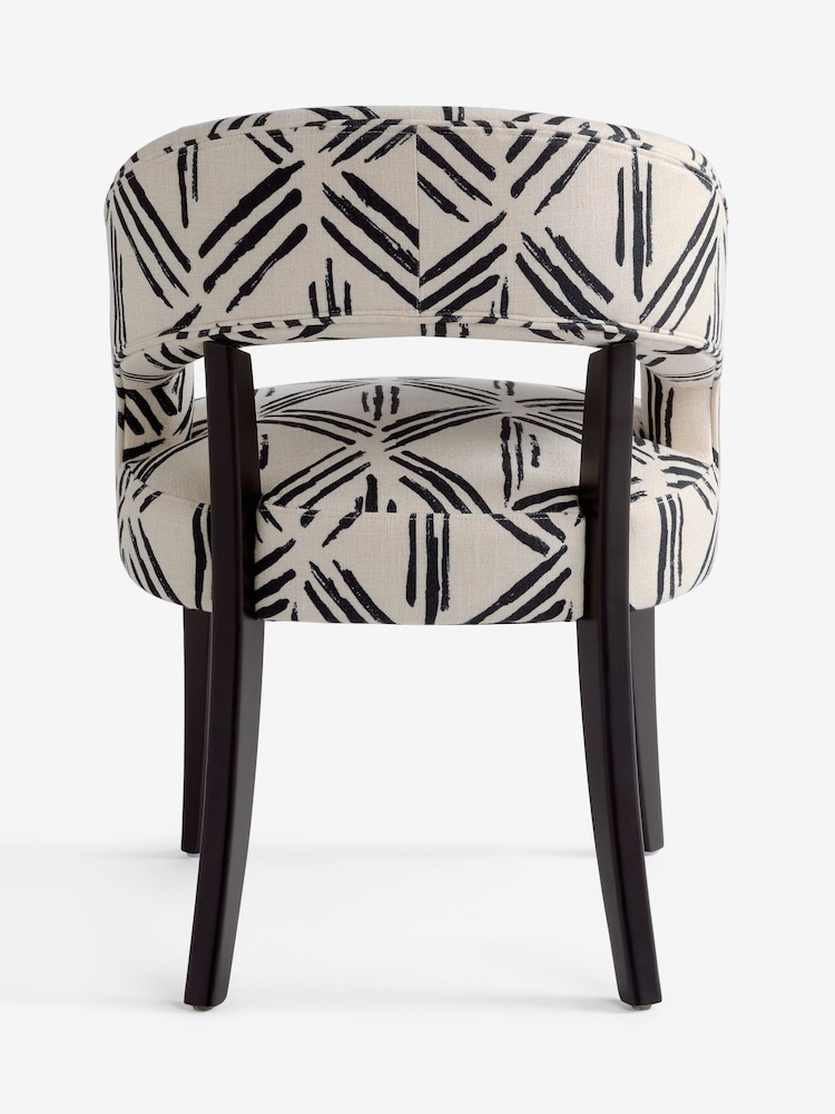 Clarke and Clarke Set of 2 Murakami Black Remi Arm Dining Chairs - Image 7 of 7