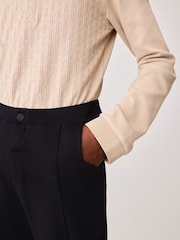 Песочный - Baker by Ted Baker Textured 100% Cotton Polo Shirt and Trousers Set - Изображение 8 из 21