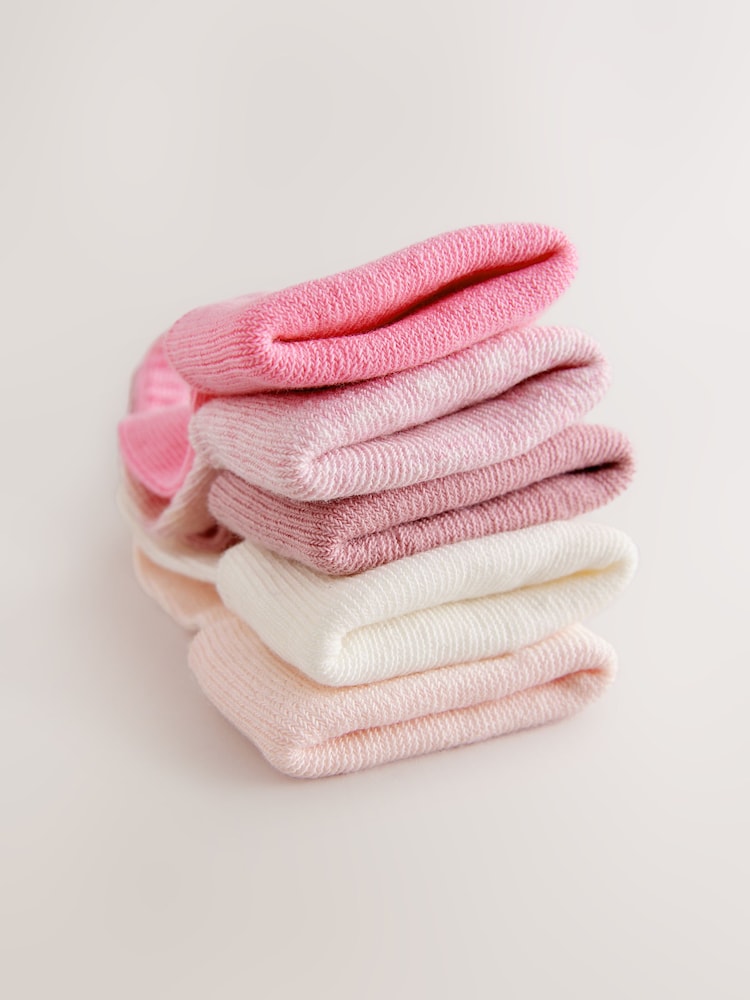 Pink Baby Roll Top Socks 5 Pack (0mths-2yrs) - Image 3 of 3