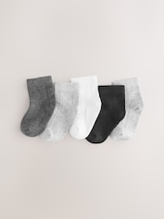 Grau und Weiß - Baby-Socken, 5-er Pack (0Monate–2Jahre) - Bild 1 von 8