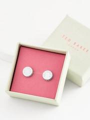 Ted Baker Silver Tone SEESAY: Sparkle Dot Logo Stud Earrings - Image 2 of 2