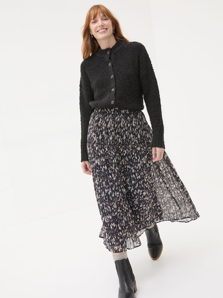 FatFace Black Bea Boucle Cardigan - Image 1 of 6