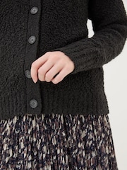 FatFace Black Bea Boucle Cardigan - Image 5 of 6