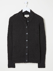 FatFace Black Bea Boucle Cardigan - Image 6 of 6