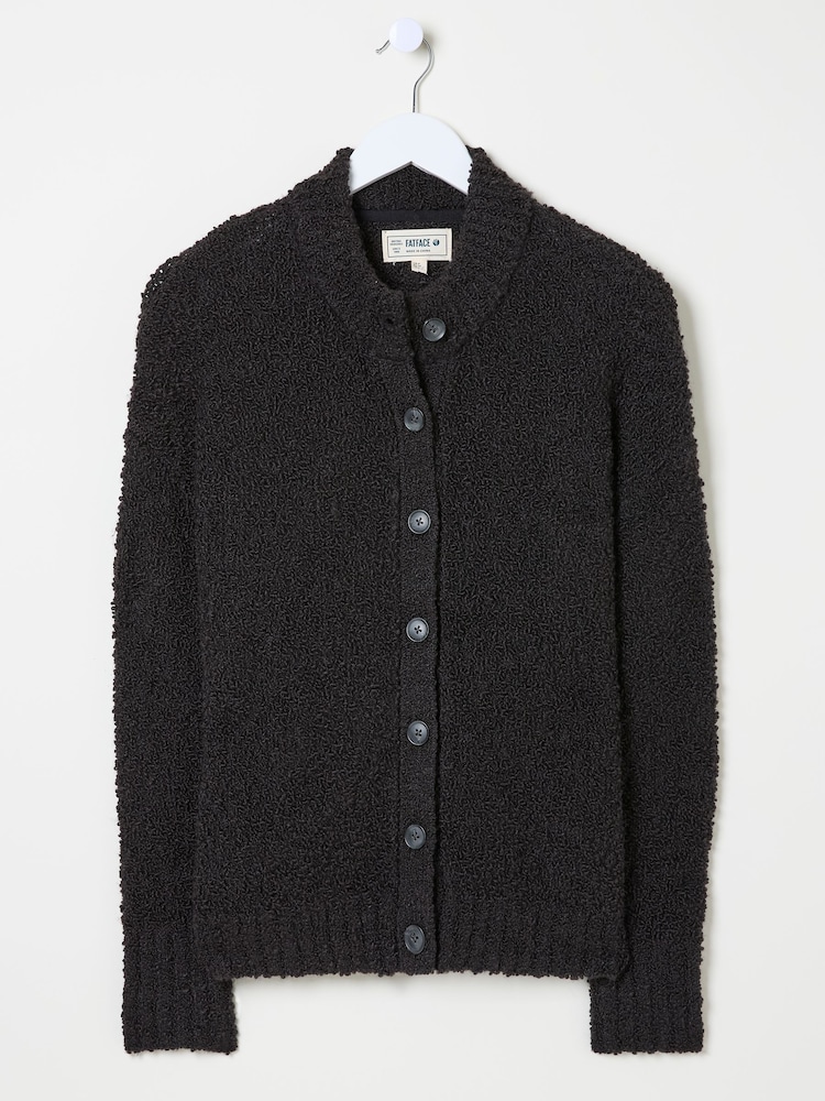 FatFace Black Bea Boucle Cardigan - Image 6 of 6