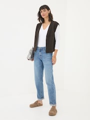 FatFace Chocolate Brown Lena Knitted Waistcoat - Image 1 of 5