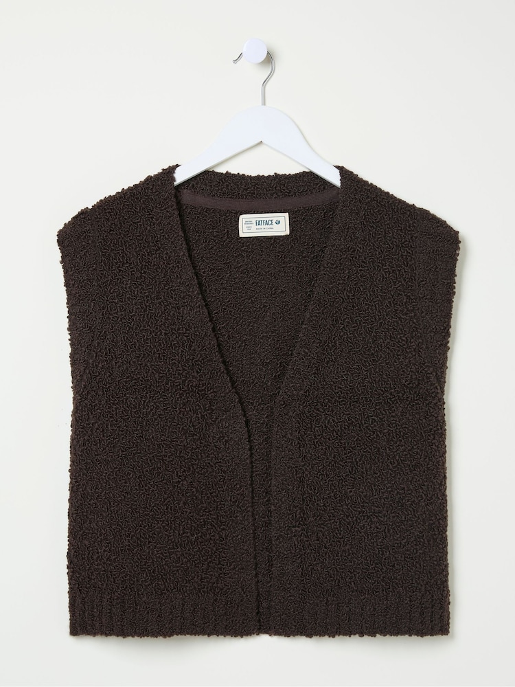 FatFace Chocolate Brown Lena Knitted Waistcoat - Image 5 of 5