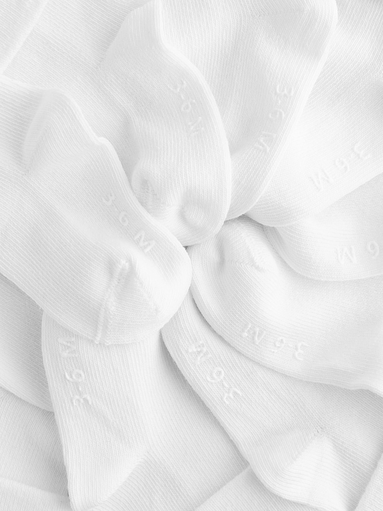 White Baby Roll Top Socks10 Pack (0mths-2yrs) - Image 2 of 4