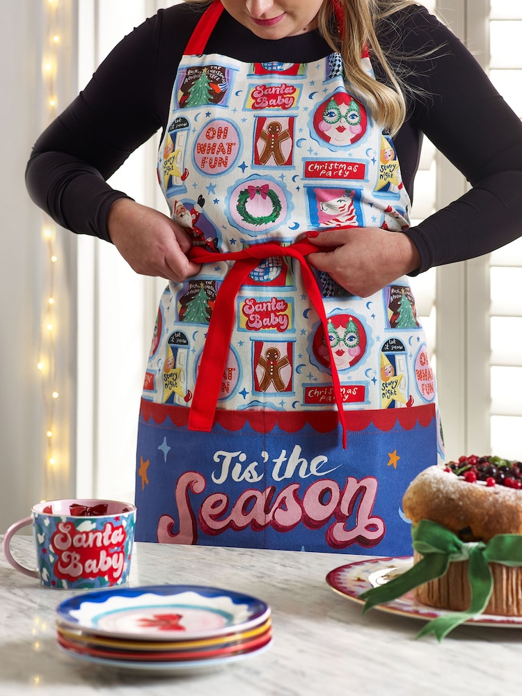 Eleanor Bowmer Fabulously Festive Icon 100% Cotton Christmas Apron - Image 1 of 3 Eleanor Bowmer Fabulously Festive Icon 100% Cotton Christmas Apron - Image 1 of 3