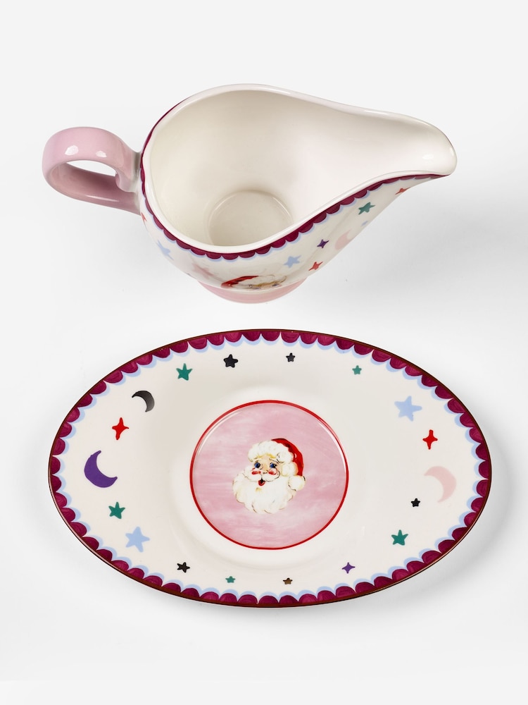 Eleanor Bowmer Fabulously Festive Santa Christmas Gravy Boat And Saucer - Image 2 of 4