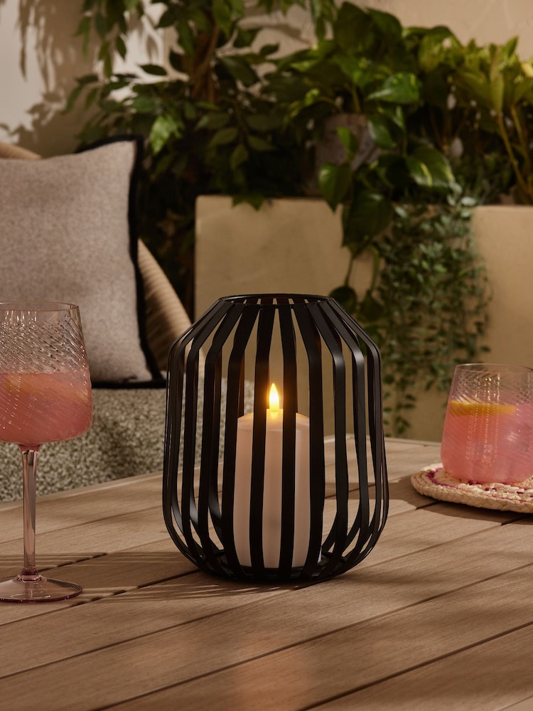 Black Outdoor Battery Operated Lantern - Image 1 of 4