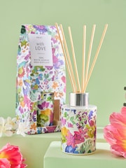 White Jasmine Floral Print 70ml Fragranced Reed Diffuser - Image 1 of 3