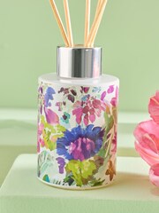 White Jasmine Floral Print 70ml Fragranced Reed Diffuser - Image 2 of 3