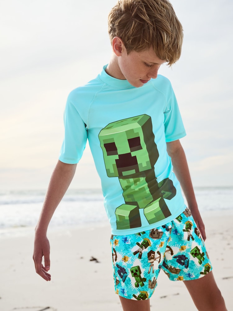 Minecraft Rash Vest (3-16yrs) (3-16yrs) - Image 1 of 8