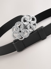Black Twisted Clasp Regular Leather Belt - Image 3 of 3
