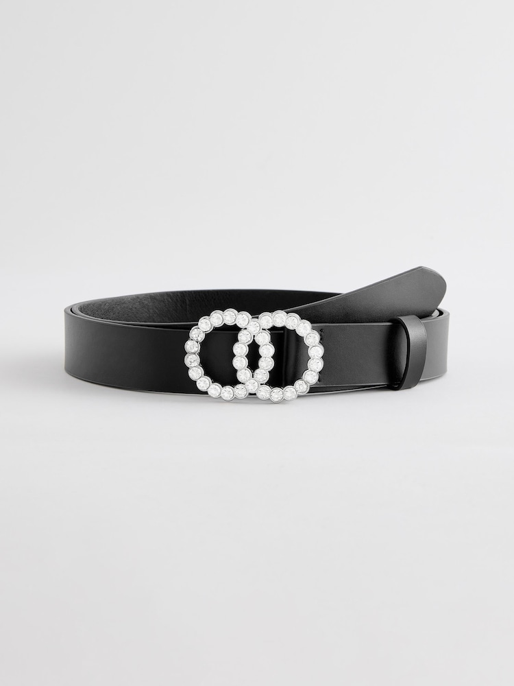 črna/srebrna (barva); srebro Diamante - Diamante zaponka standardnega usnja pasovi - Slika 1 iz 3