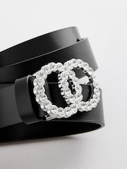 črna/srebrna (barva); srebro Diamante - Diamante zaponka standardnega usnja pasovi - Slika 3 iz 3