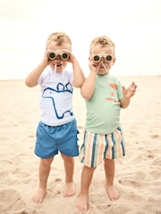 Green/Blue Rash Vest and Shorts Set (3mths-7yrs) - Image 2 of 10