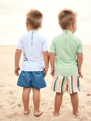 Green/Blue Rash Vest and Shorts Set (3mths-7yrs) - Image 4 of 10