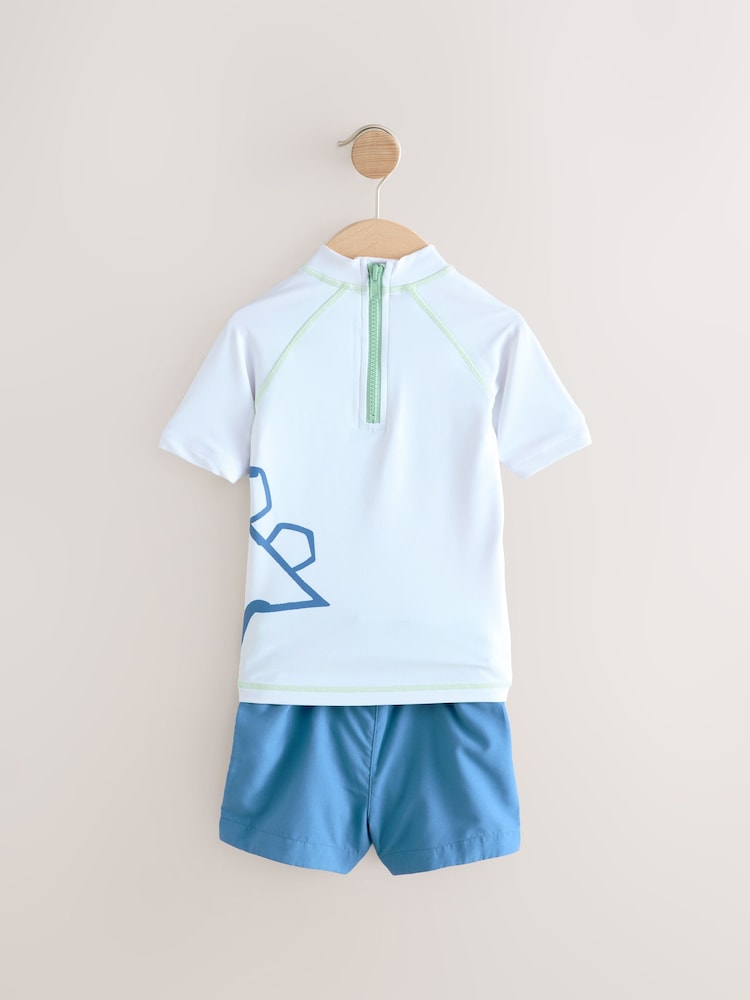 Green/Blue Rash Vest and Shorts Set (3mths-7yrs) - Image 8 of 10