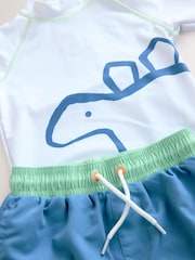Green/Blue Rash Vest and Shorts Set (3mths-7yrs) - Image 9 of 10