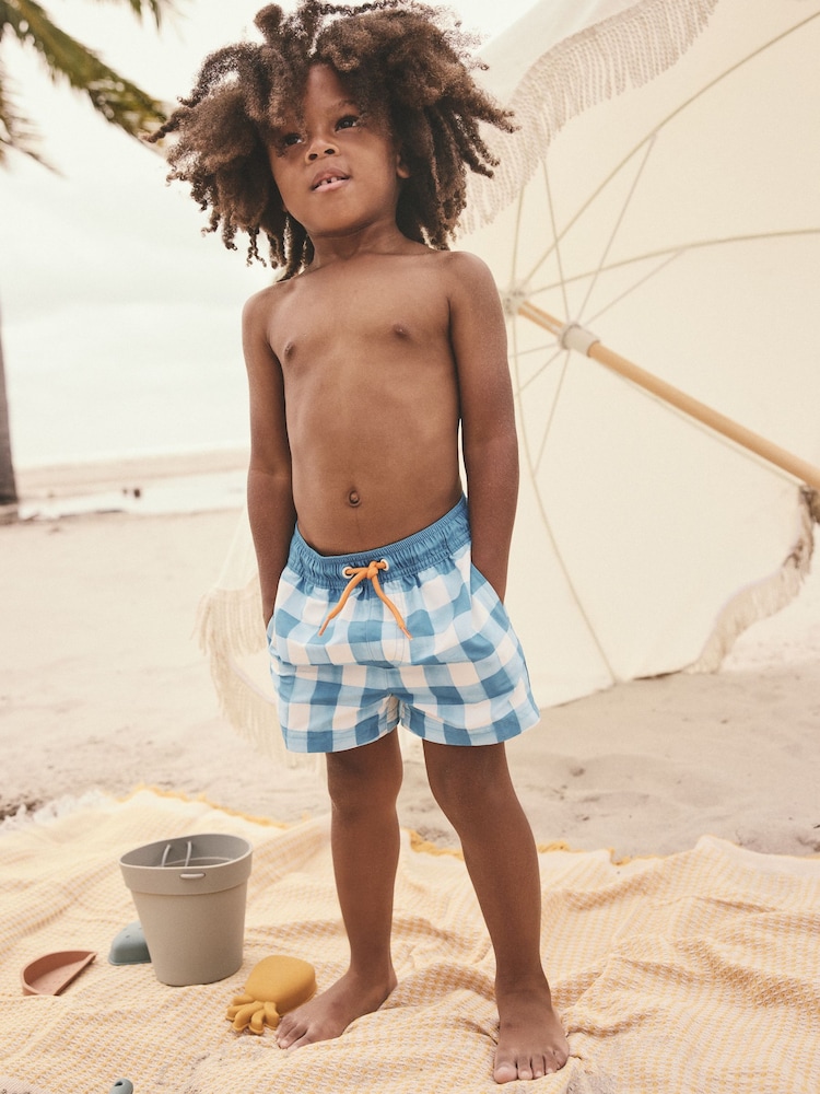 Blue Gingham Swim Shorts (3mths-7yrs) - Image 2 of 3