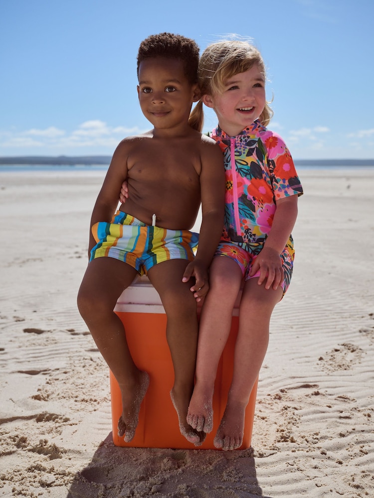 Multicoloured Stripe Swim Shorts (3mths-7yrs) - Image 6 of 10