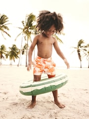 Orange/Neutral Swim Shorts (3mths-7yrs) - Image 1 of 7