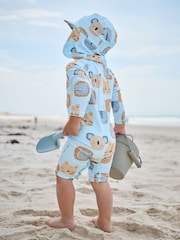 Синий - Sunsafe Swimsuit and Hat Set (3mths-7yrs) - Image 2 of 9