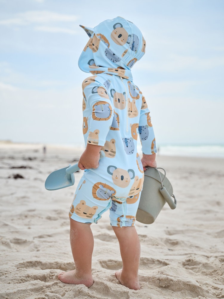 Синий - Sunsafe Swimsuit and Hat Set (3mths-7yrs) - Image 2 of 9