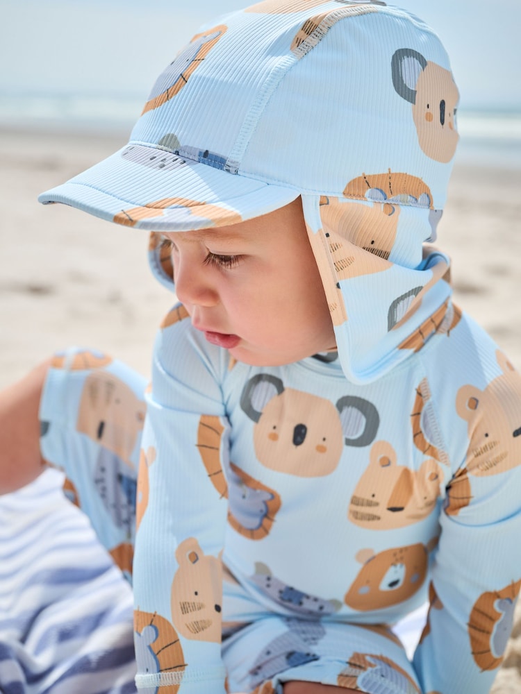 Albastru - Set costum de baie și pălărie Sunsafe (3luni -7ani) - Image 4 of 9