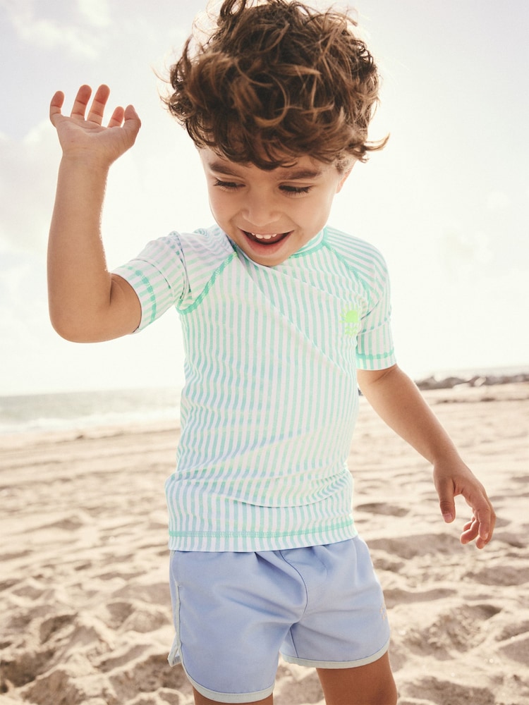 Green Stripe - Rash Vest (3mths-7yrs) - Image 2 of 4 Green Stripe - Rash Vest (3mths-7yrs) - Image 2 of 4