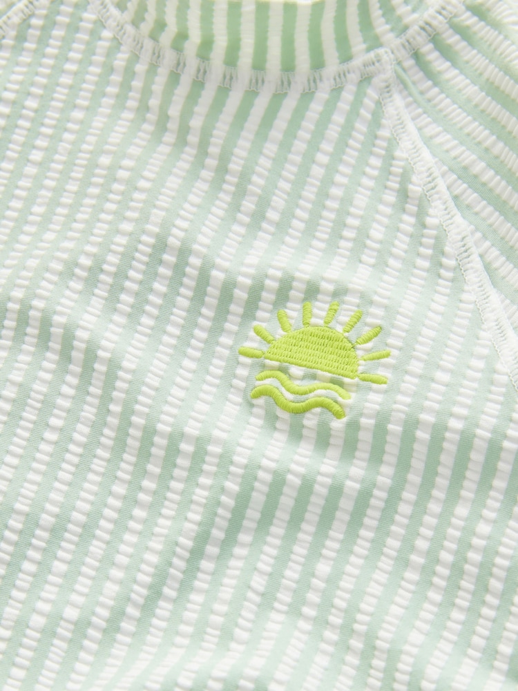 Green Stripe Sunsafe Swimsuit and Hat Set (3mths-7yrs) - Image 3 of 4