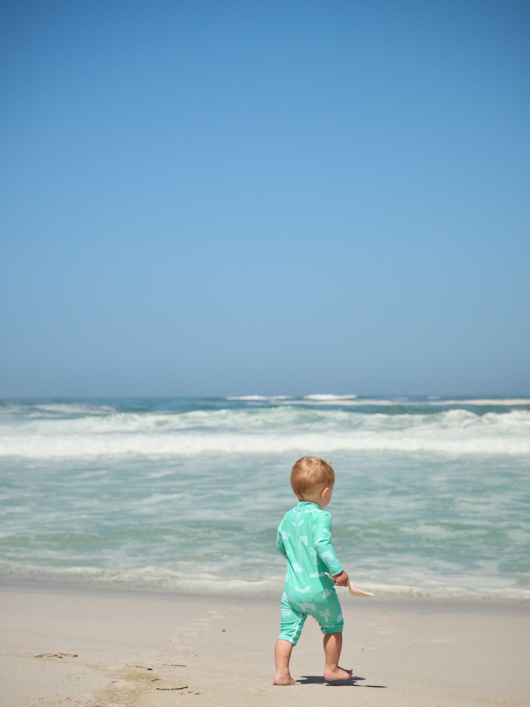 Green Sunsafe Swimsuit and Hat Set (3mths-7yrs) - Image 3 of 8