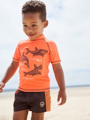 Orange Rash Vest and Shorts Set (3mths-7yrs) - Image 1 of 10