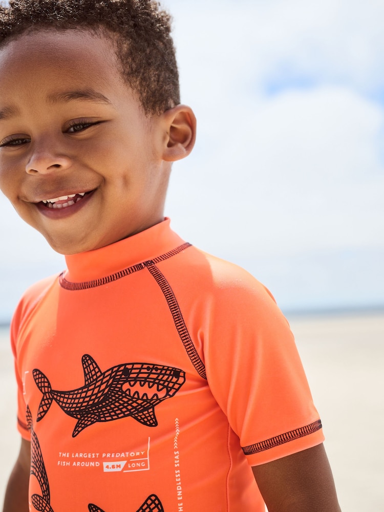 Orange Rash Vest and Shorts Set (3mths-7yrs) - Image 2 of 10