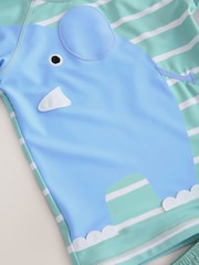 Mint Green Elephant Rash Vest and Shorts Set (3mths-7yrs) - Image 8 of 8