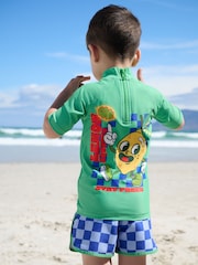 Vert Bleu À carreaux - Rash Vest and Shorts Set (3mths-7yrs) - Image 2 of 3