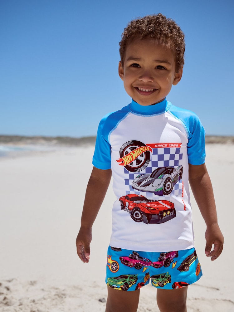 Hot Wheels Rash Vest and Swim Shorts (3mths-7yrs) - Image 1 of 8