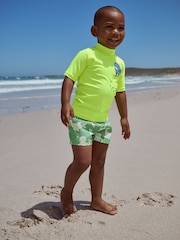 Yellow Green Shark Rash Vest and Shorts Set (3mths-7yrs) - Image 2 of 9