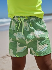 Yellow Green Shark Rash Vest and Shorts Set (3mths-7yrs) - Image 4 of 9