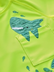Yellow Green Shark Rash Vest and Shorts Set (3mths-7yrs) - Image 9 of 9