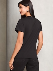 Lipsy Black Floral Embellished T-Shirt - Image 4 of 4