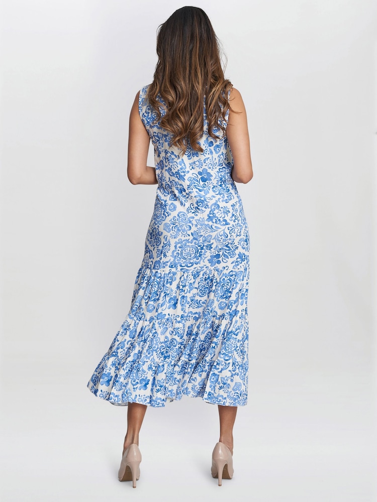 Gina Bacconi Blue Lolita Sleeveless Summer Dress - Image 3 of 5