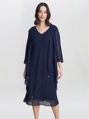 Gina Bacconi Rita Tiered Dress And Jacket 2 Piece Set - Image 1 of 6
