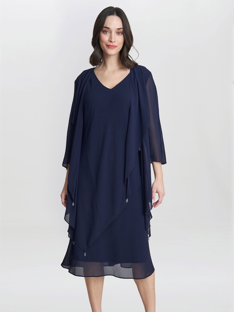 Gina Bacconi Rita Tiered Dress And Jacket 2 Piece Set - Image 1 of 6