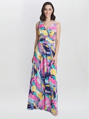 Gina Bacconi Pink Camille Jersey Maxi Dress - Image 1 of 5