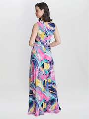 Gina Bacconi Pink Camille Jersey Maxi Dress - Image 2 of 5