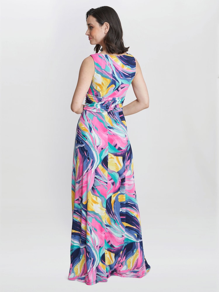 Gina Bacconi Pink Camille Jersey Maxi Dress - Image 2 of 5