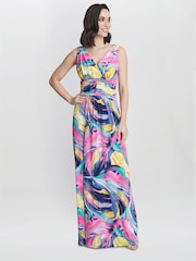 Gina Bacconi Pink Camille Jersey Maxi Dress - Image 3 of 5
